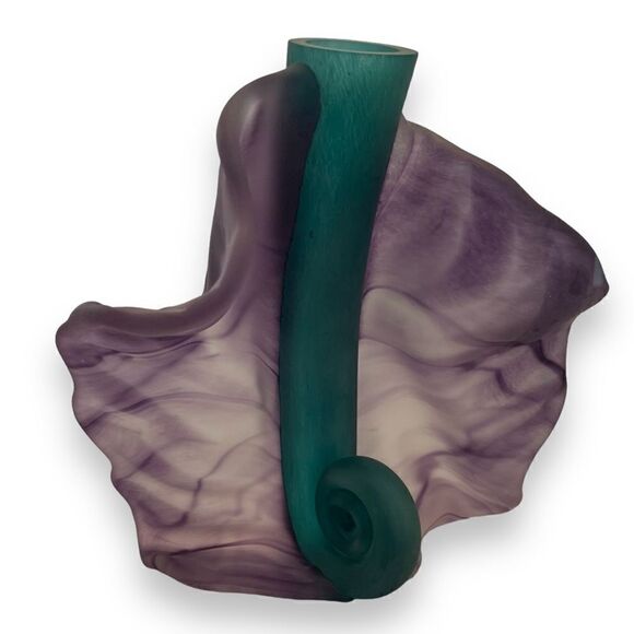 Susan Rankin Studio Art Glass Winged Vessel Bud Vase - Picture 1 of 5